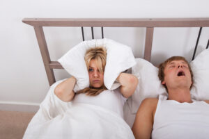 snoring problem sleep apnea concept